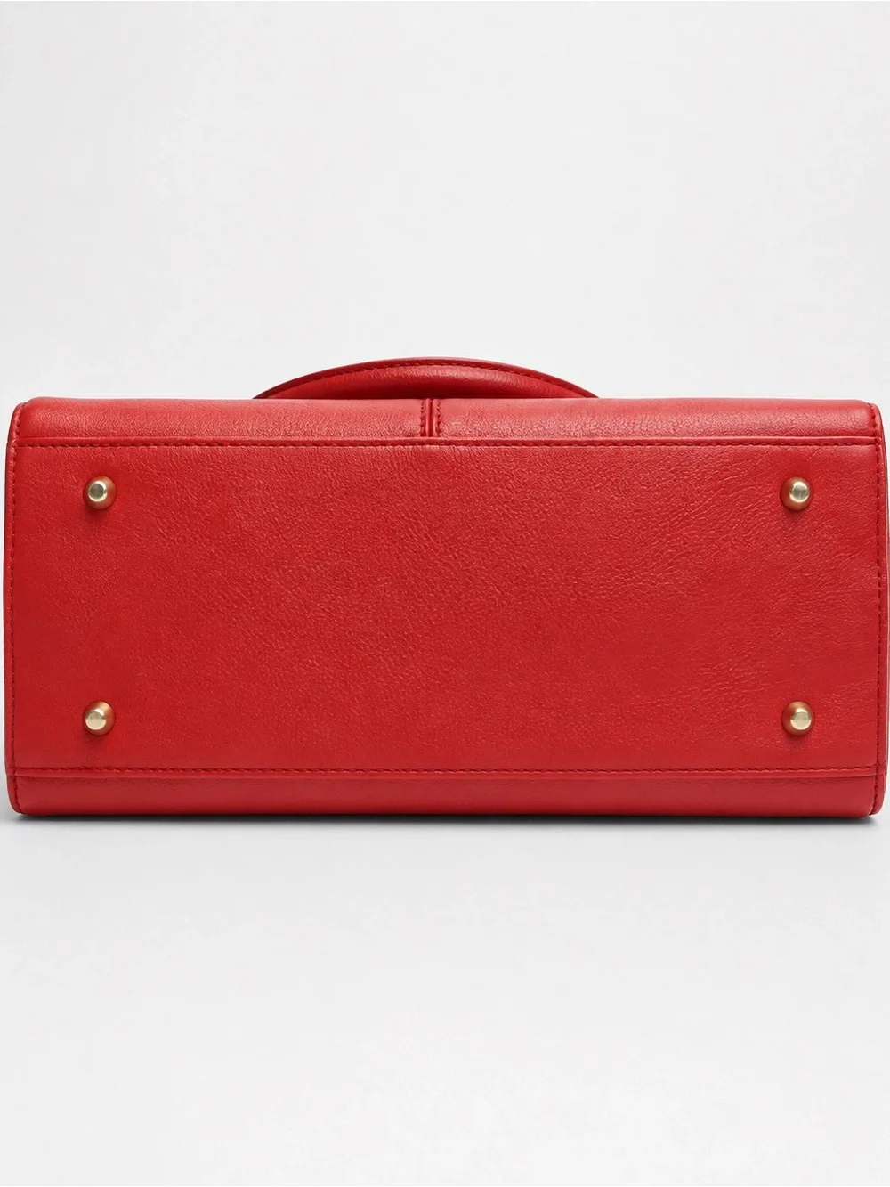 BCBG Red Top-Handle Satchel with Gold-Tone Accent